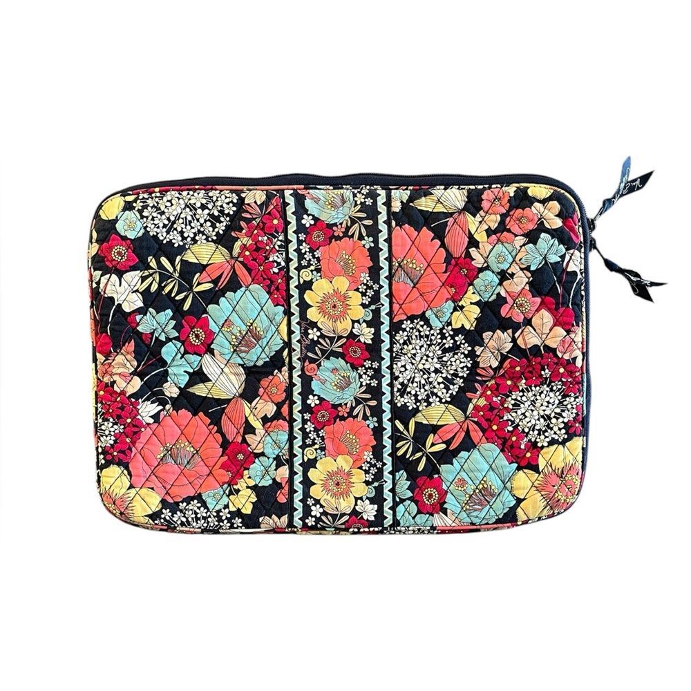 Vera Bradley Happy Snails Laptop Case Quilted Floral Large Tech All Around Zip